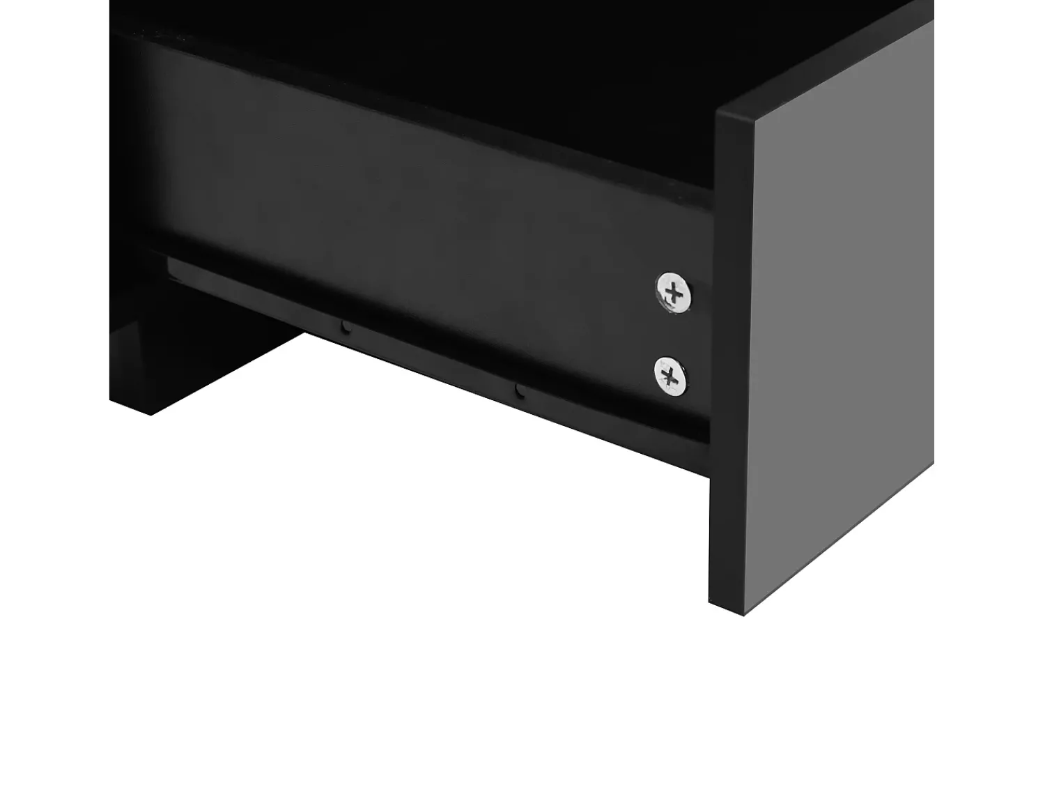 Mesa De Centro|Hauss Spole Mesa de centro com iluminação LED e 2 gavetas - Acabamento em brilhante Preto