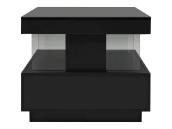 Mesa De Centro|Hauss Spole Mesa de centro com iluminação LED e 2 gavetas - Acabamento em brilhante Preto
