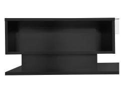Online Hauss Spole Mesa de centro com iluminação LED e 1 gaveta - Acabamento em brilhante - Tampo semi-transparente Preto