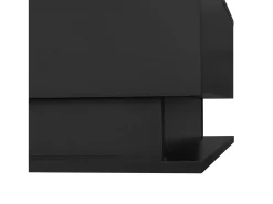Online Hauss Spole Mesa de centro com iluminação LED e 1 gaveta - Acabamento em brilhante - Tampo semi-transparente Preto