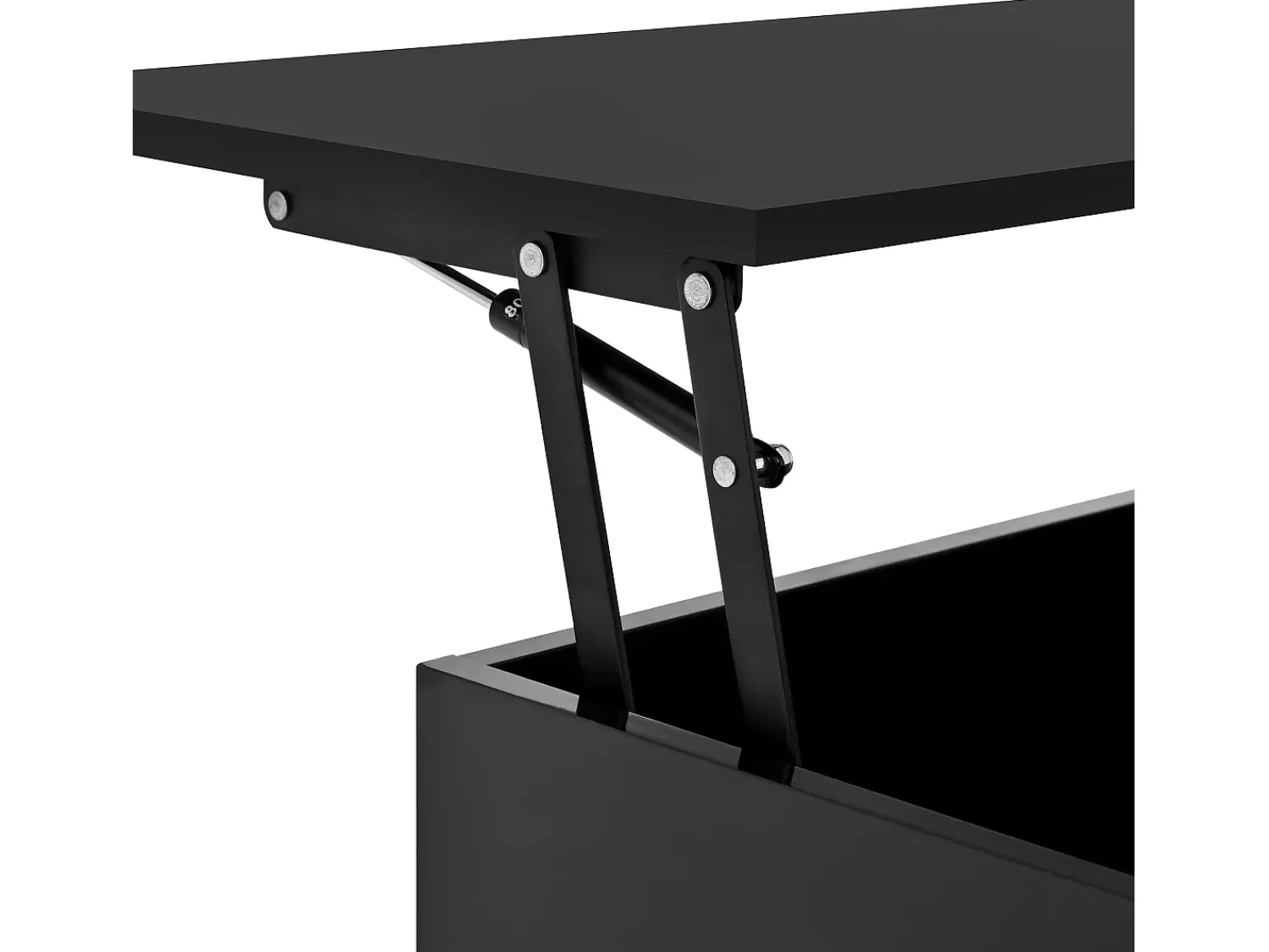 Best Mesa de centro com iluminação LED - Mesa de centro com altura ajustável e uma gaveta - Arrumação aberta - Preto