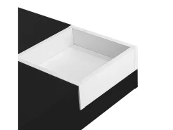Sale Hauss Spole Mesa de centro com iluminação LED e caixa de arrumação amovível - Acabamento em brilhante Preto