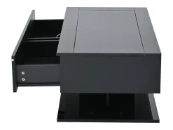 Hauss Spole Mesa de centro com iluminação LED em lacado , 100x50x35 cm, com 2 gavetas e tampo em vidro.^ Mesa De Centro