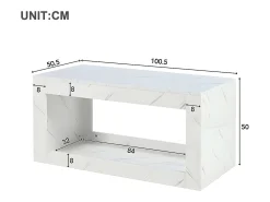 Mesa De Centro|ModernLuxe Mesa de centro com LED - aglomerado - Branco