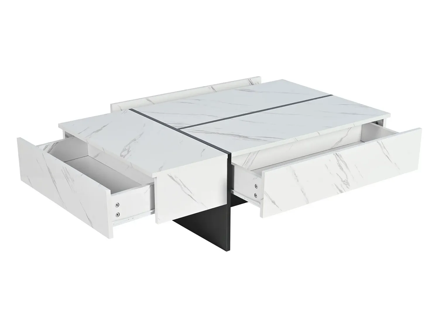 Mesa De Centro*ModernLuxe Mesa de centro com LED - banhado a mármore - Branco