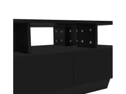 Mesa De Centro*ModernLuxe Mesa de centro com LED - com 2 gavetas - Preto