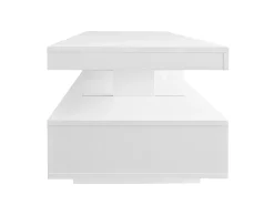 Best ModernLuxe Mesa de centro com LED - gaveta e compartimentos abertos - Branco