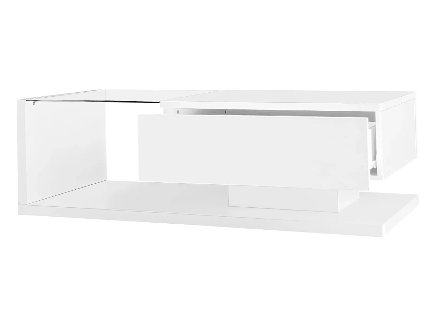 Mesa De Centro|ModernLuxe Mesa de centro com LED - vidro e aglomerado - Branco