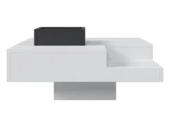 Online Hauss Spole Mesa de centro com LED e compartimento amovível - Acabamento brilhante Branco