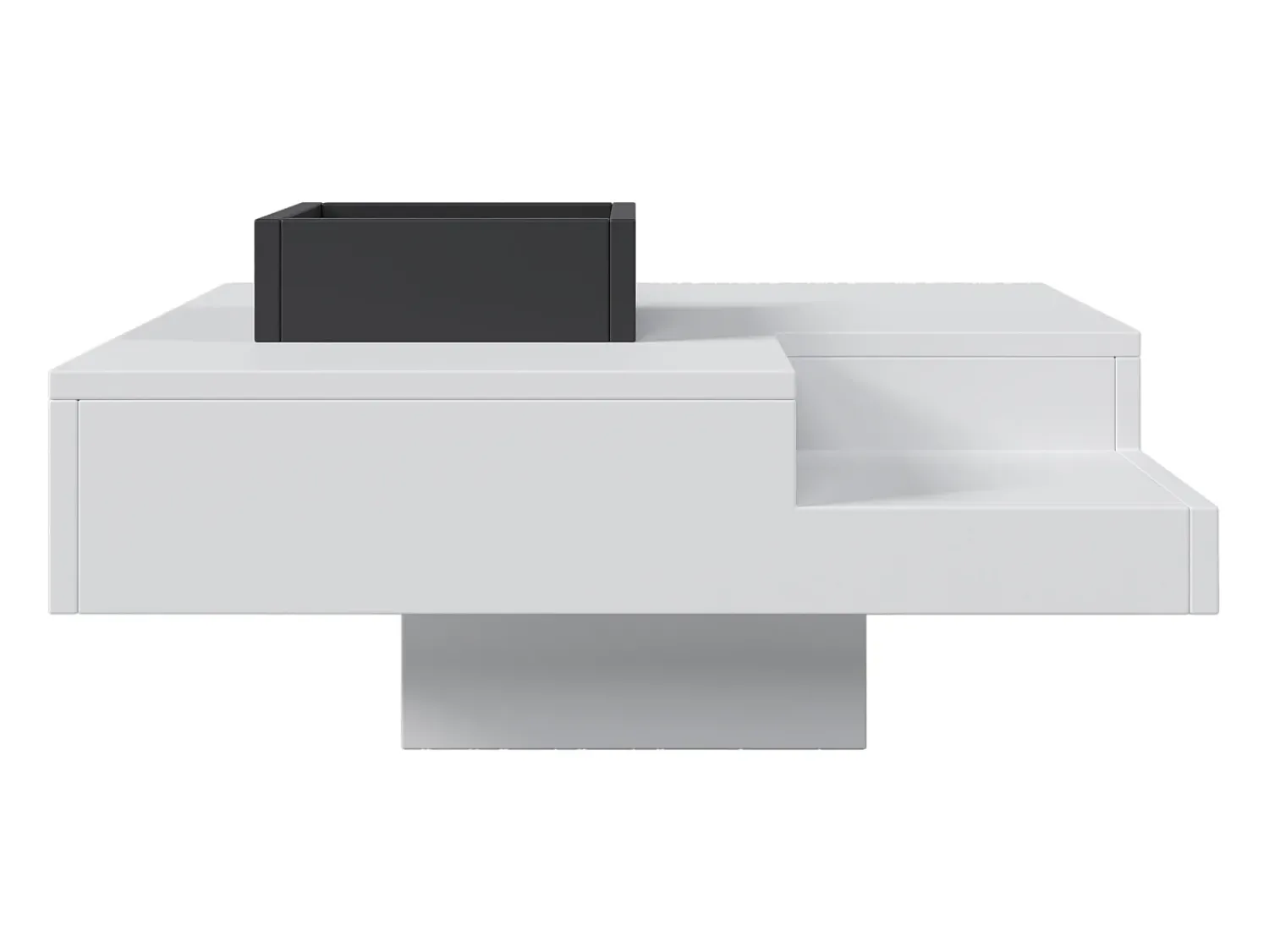 Online Hauss Spole Mesa de centro com LED e compartimento amovível - Acabamento brilhante Branco