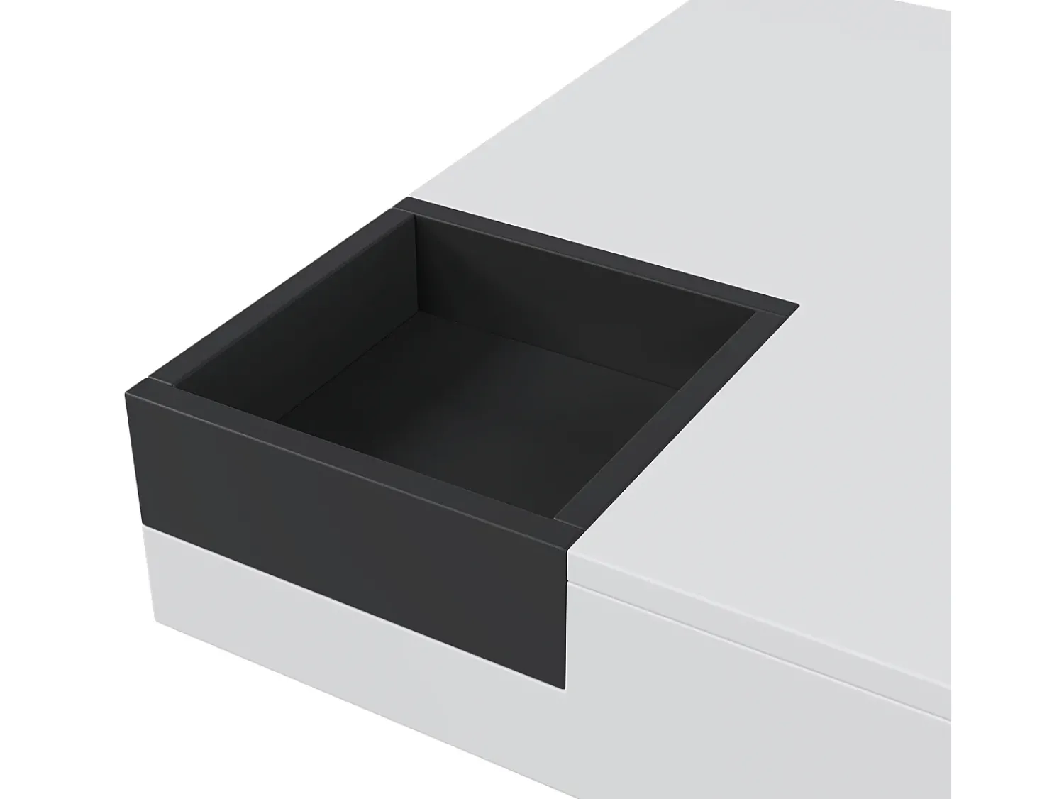 Online Hauss Spole Mesa de centro com LED e compartimento amovível - Acabamento brilhante Branco