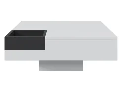 Online Hauss Spole Mesa de centro com LED e compartimento amovível - Acabamento brilhante Branco