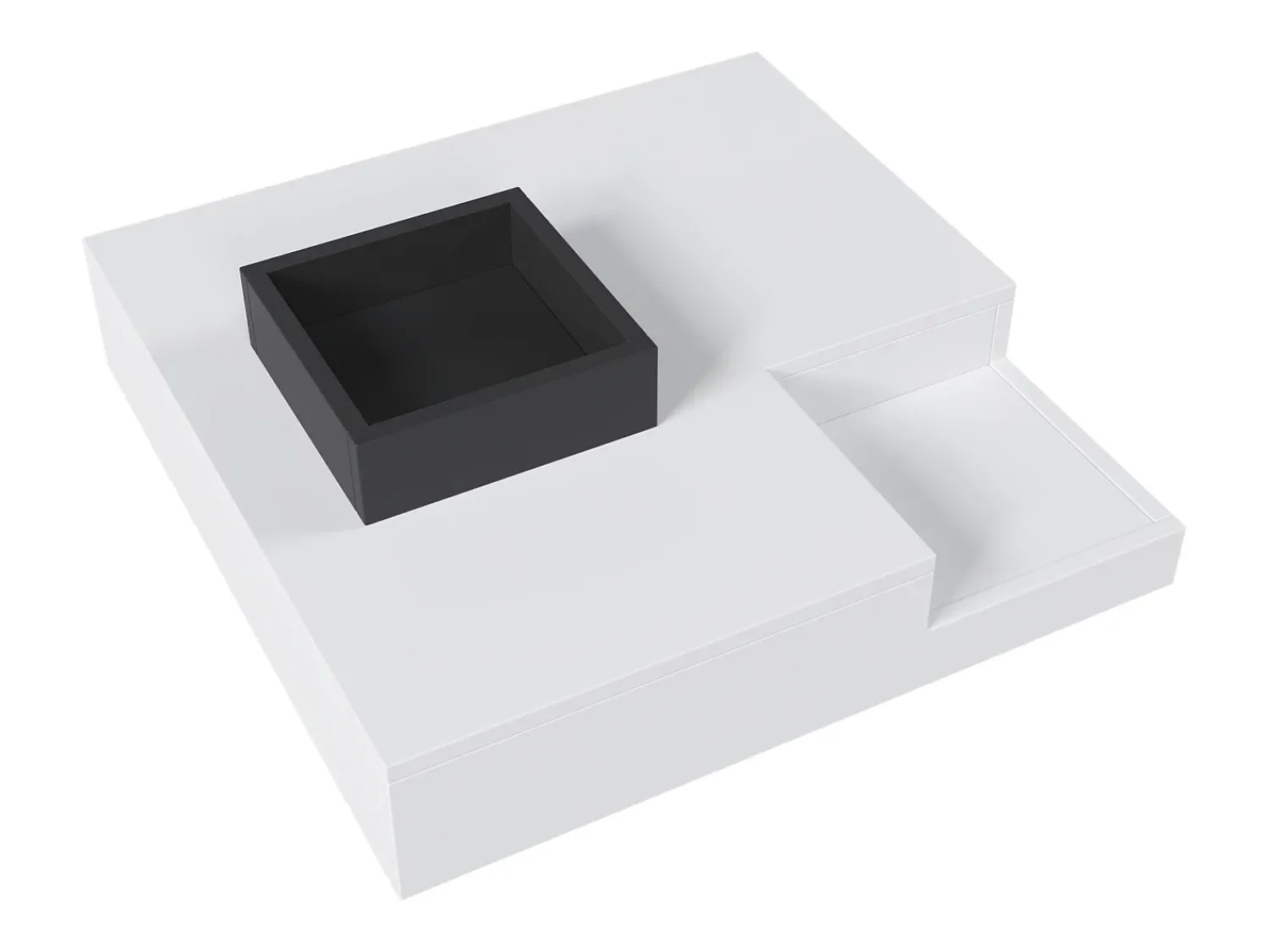 Online Hauss Spole Mesa de centro com LED e compartimento amovível - Acabamento brilhante Branco
