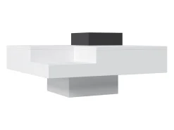 Online Hauss Spole Mesa de centro com LED e compartimento amovível - Acabamento brilhante Branco