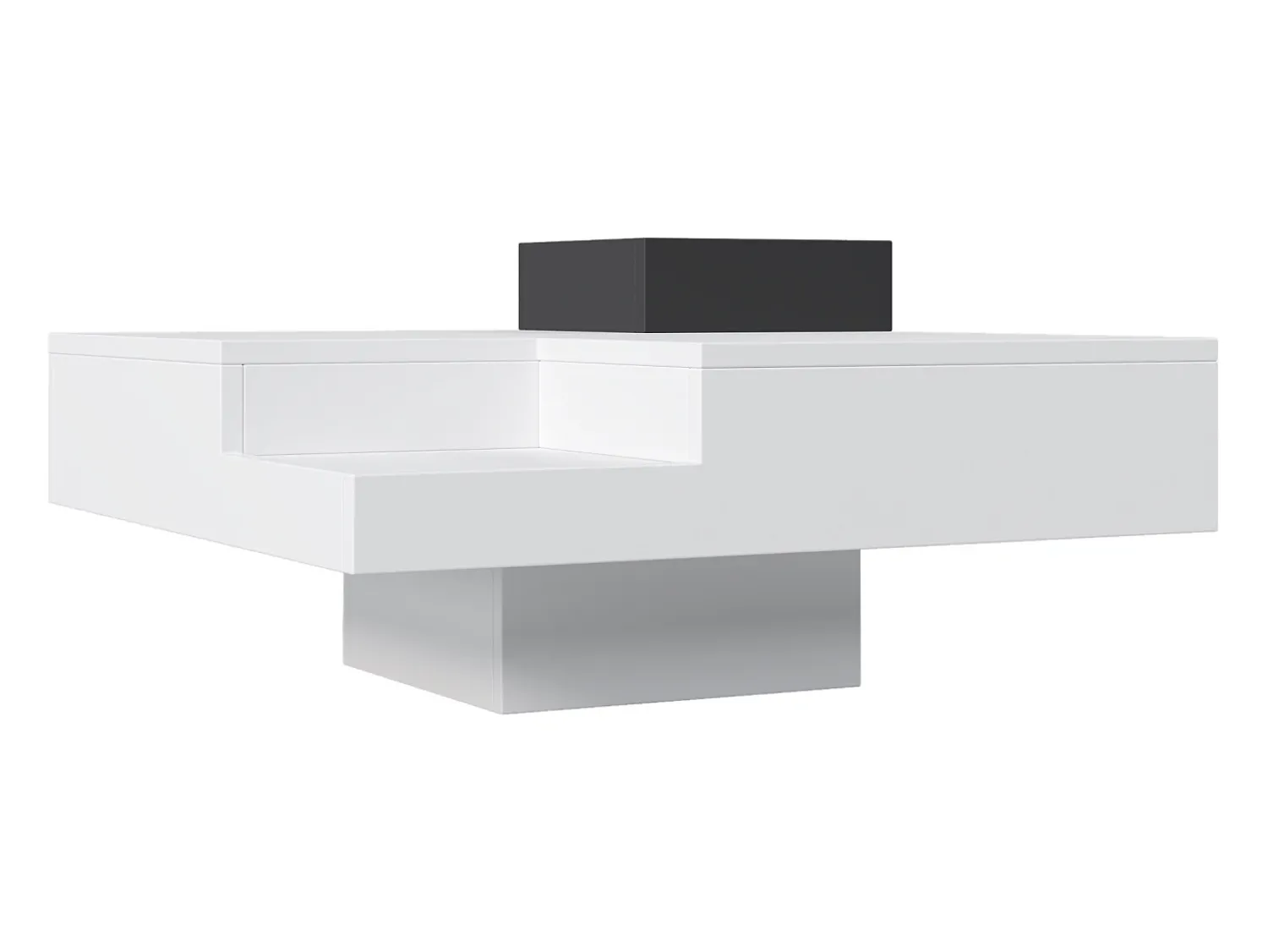 Online Hauss Spole Mesa de centro com LED e compartimento amovível - Acabamento brilhante Branco