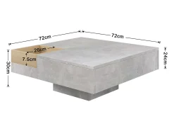 Mesa De Centro*Hauss Spole Mesa de centro com LED e compartimento amovível - Madeira PB - Cinza Cinzento