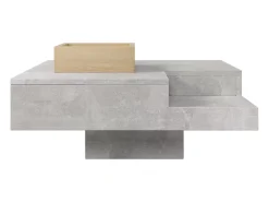 Mesa De Centro*Hauss Spole Mesa de centro com LED e compartimento amovível - Madeira PB - Cinza Cinzento
