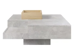 Mesa De Centro*Hauss Spole Mesa de centro com LED e compartimento amovível - Madeira PB - Cinza Cinzento