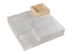 Mesa De Centro*Hauss Spole Mesa de centro com LED e compartimento amovível - Madeira PB - Cinza Cinzento