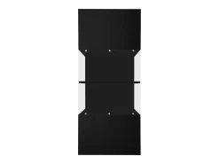 Outlet ModernLuxe Mesa de centro com LED multicolorido - 2 portas basculantes e prateleira em vidro - Preto