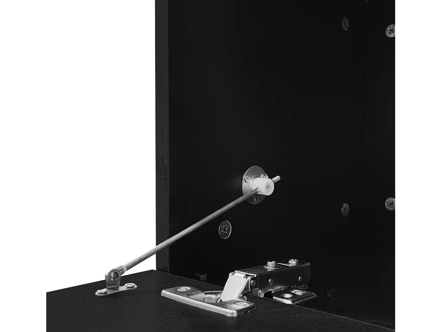 Outlet ModernLuxe Mesa de centro com LED multicolorido - 2 portas basculantes e prateleira em vidro - Preto