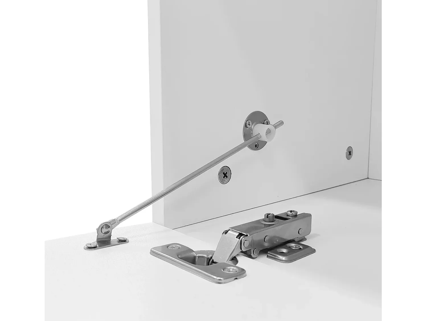 ModernLuxe Mesa de centro com LED multicolorido - 2 portas basculantes e prateleira em vidro - Branco