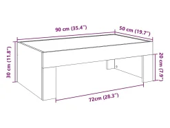 vidaxl Mesa de centro com luzes LED Infinity 90x50x30 cm^ Mesa De Centro