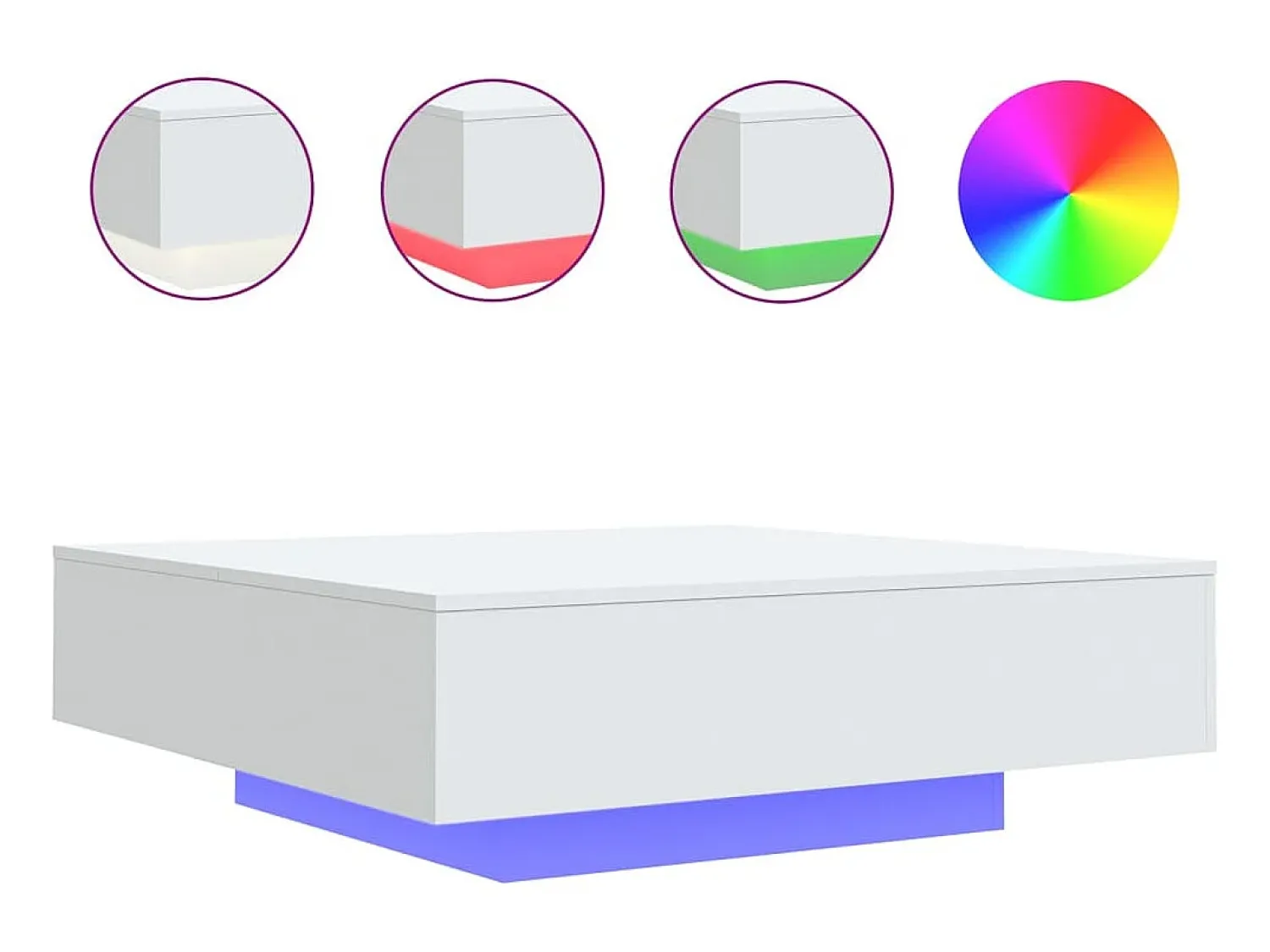 Mesa de centro com luzes LED 100x100x31 cm PT230483^ Mesa De Centro