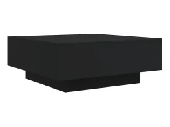 Mesa de centro com luzes LED 80x80x31 cm PT253742 Preto