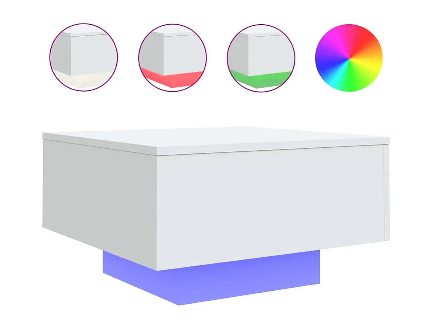 Mesa de centro com luzes LED 55x55x31 cm PT611506^ Mesa De Centro