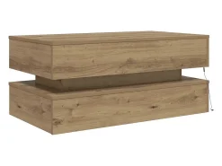 Mesa De Centro*vidaxl Mesa de centro com luzes LED 90x50x40 cm carvalho artisiano Natural claro
