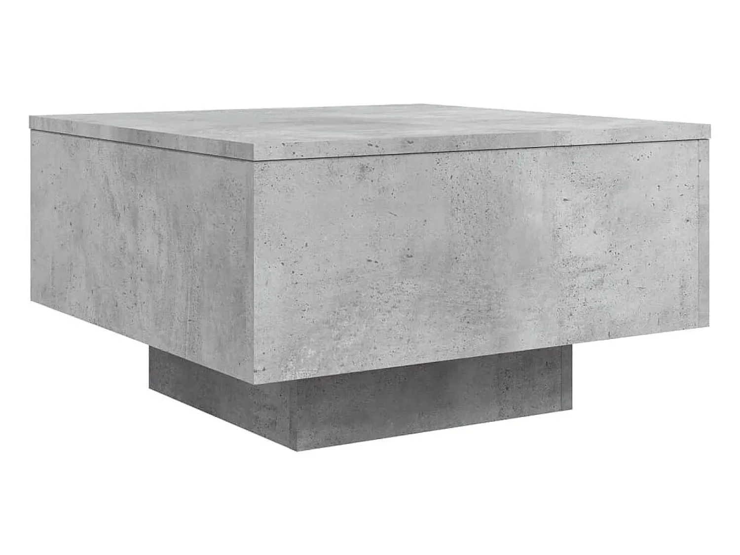 Outlet Mesa de centro com luzes LED 55x55x31 cm cimento PT290133 Cinzento