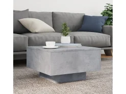 Outlet Mesa de centro com luzes LED 55x55x31 cm cimento PT290133 Cinzento