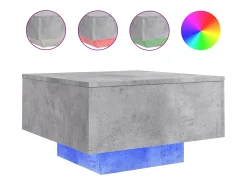 Outlet Mesa de centro com luzes LED 55x55x31 cm cimento PT290133 Cinzento