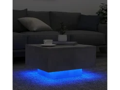 Outlet Mesa de centro com luzes LED 55x55x31 cm cimento PT290133 Cinzento