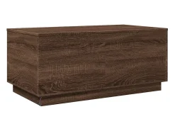 New vidaxl Mesa de centro com luzes LED 90x50x40 cm carvalho castanho Natural claro