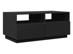 Clearance Mesa de centro com luzes LED 90x49x40 cm PT708331 Preto