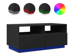 Clearance Mesa de centro com luzes LED 90x49x40 cm PT708331 Preto