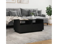 Clearance Mesa de centro com luzes LED 90x49x40 cm PT708331 Preto