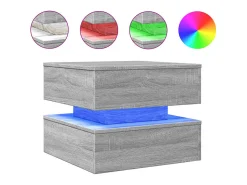 Hot Mesa de centro com luzes LED 50x50x40 cm sonoma cinza-claro PT975885 Cinzento