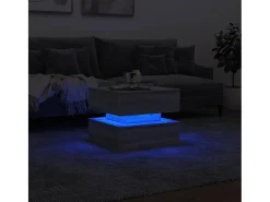 Hot Mesa de centro com luzes LED 50x50x40 cm sonoma cinza-claro PT975885 Cinzento