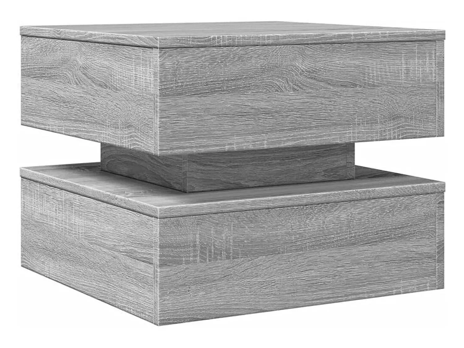 Hot Mesa de centro com luzes LED 50x50x40 cm sonoma cinza-claro PT975885 Cinzento