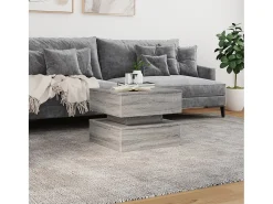 Hot Mesa de centro com luzes LED 50x50x40 cm sonoma cinza-claro PT975885 Cinzento