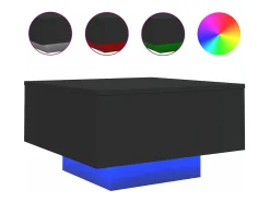 Mesa De Centro* Mesa de centro com luzes LED 55x55x31 cm PT824260 Preto