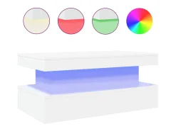 Mesa De Centro* Mesa de centro com luzes LED 90x50x40 cm PT571585 Branco