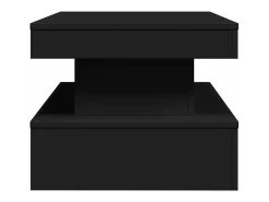 Outlet vidaxl Mesa de centro com luzes LED 90x50x40 cm Preto