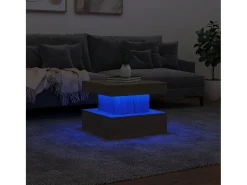 Mesa De Centro| Mesa de centro com luzes LED 50x50x40 cm carvalho sonoma PT134794 Castanho