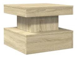 Mesa De Centro| Mesa de centro com luzes LED 50x50x40 cm carvalho sonoma PT134794 Castanho