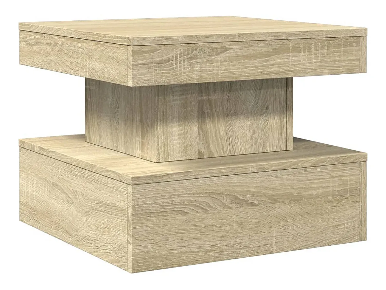 Mesa De Centro| Mesa de centro com luzes LED 50x50x40 cm carvalho sonoma PT134794 Castanho