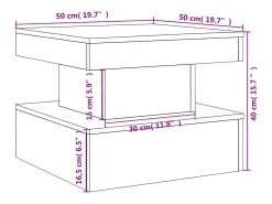 vidaxl Mesa de centro com luzes LED 50x50x40 cm^ Mesa De Centro